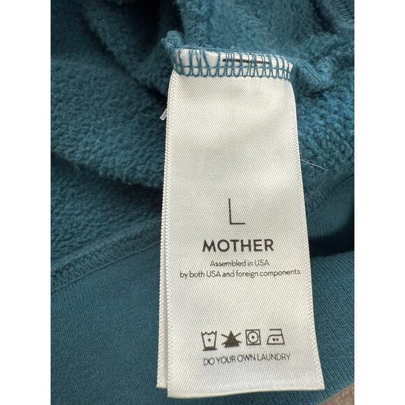 "MOTHER" Blue/Green Hoodie SZ L Kangaroo Pocket Plz Read Description Final Sale! - Picture 7 of 12